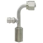 A/C Hose End / 90 Female O-Ring w/ R134a Service Port