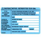 A/C Retrofit Label 134a