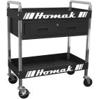 Homak 30 in Single Drawer Professional Service Cart - Black