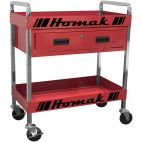 Homak 30 in Single Drawer Professional Service Cart - Red