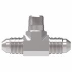 Weatherhead by Danfoss, 2030 Series Tee/Y Adapters NPTF External Pipe/SAE 37˚ Flare, Carbon Steel