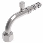 Weatherhead by Danfoss E-Z Clip System A/C Refrigeration Products Female O-ring Long Pilot w Charge Port 7/16-20 90° Elbow 3/4 IN UNF -8