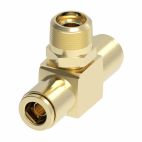 Weatherhead by Danfoss, Push-Connect Swivel Tee/Y Adapter, Brass