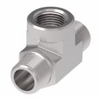 Weatherhead by Danfoss, 2256 Series Tee/Y Adapters NPTF External Pipe/NPTF Internal Pipe, Carbon Steel