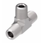 Weatherhead by Danfoss, 2257 Series Tee/Y Adapters NPTF External Pipe/NPTF External Pipe, Carbon Steel