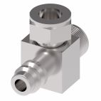 Weatherhead by Danfoss, 757 E series Coll-O-Crimp 90˚ Bumped Tube O-ring R134a Service Port Adapter, Carbon steel
