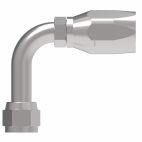 Weatherhead by Danfoss 247 N series Field Attachable Hose Fittings SAE 45 Female Swivel 90 Long Drop Elbow 7/16 IN SAE 45 -4