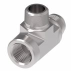 Weatherhead by Danfoss, 203006 Series Tee/Y Adapters NPTF External Pipe/NPTF Internal Pipe/SAE 37˚ Flare, Carbon Steel