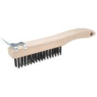 Wire Brush Shoehandle Scratch Brush w/ Scraper